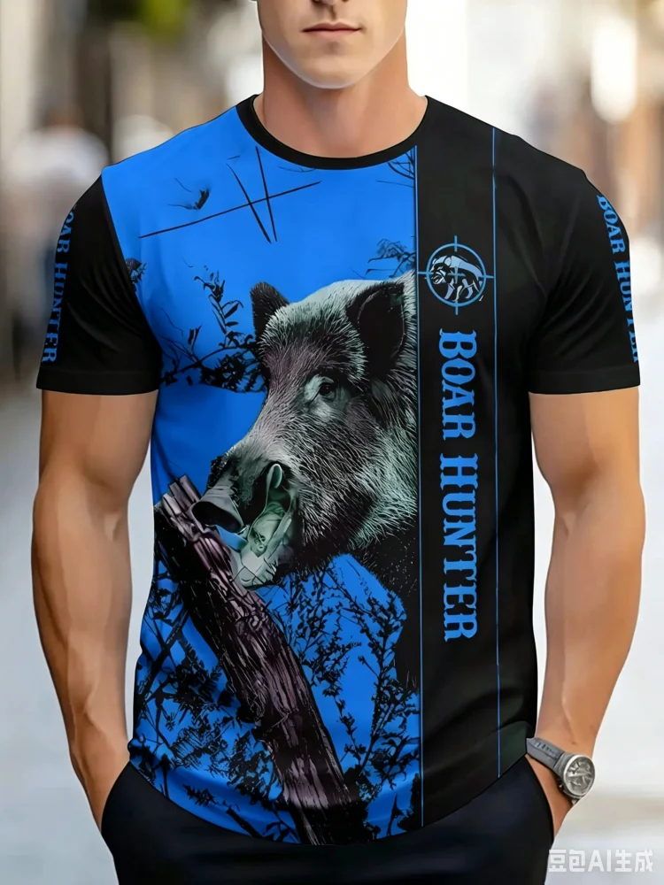 Hunting And Outdoor Shop - Camiseta Masculina de Caça ao Javali