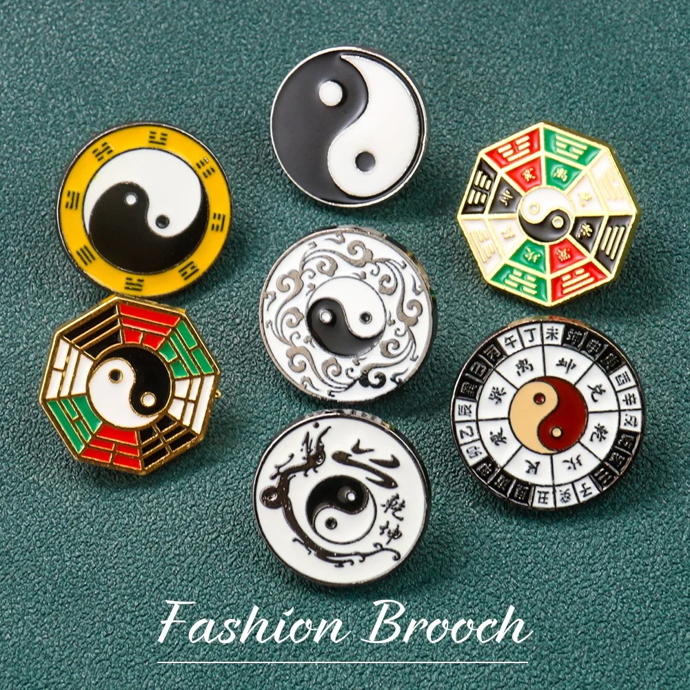 Hunting Outdoor Shirts - Yin yang símbolo broche de metal