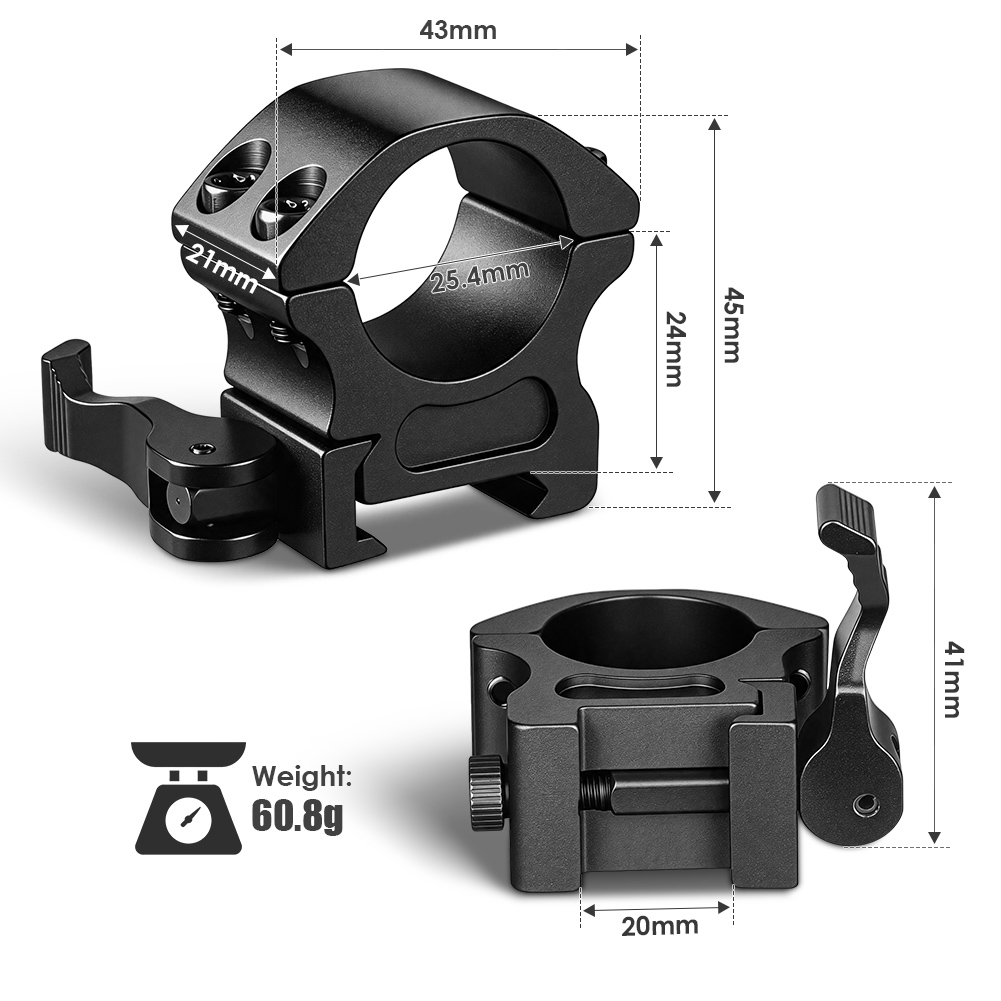 Hunting Outdoor - UniqueFire Anéis de Fixação Rápida para