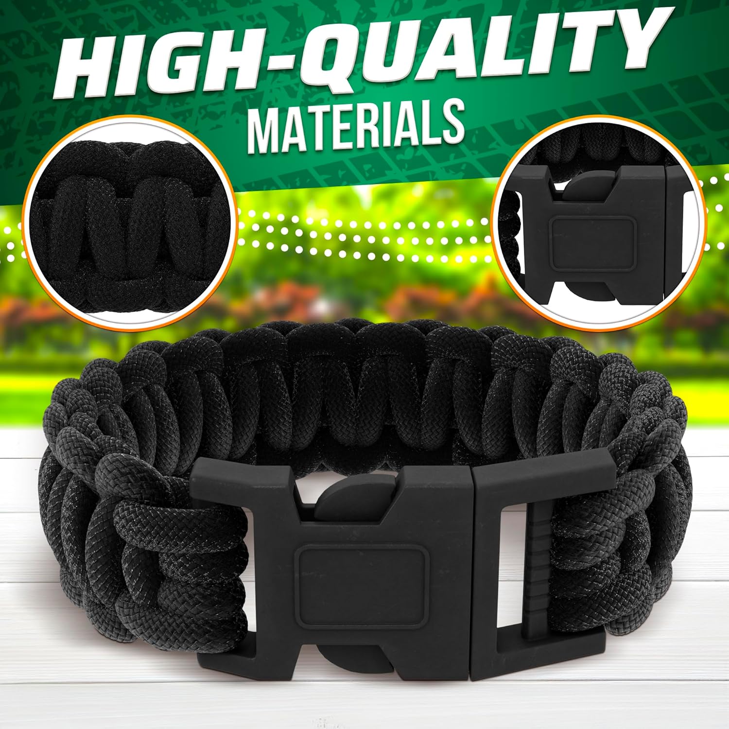 Pulseiras de Paracord para Hom - Paracord Survival Bracelet avaliação e preço