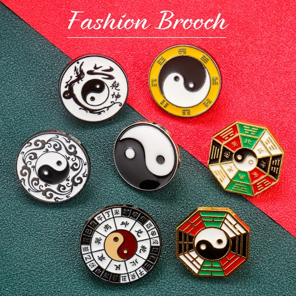 Yin yang símbolo broche de met - Hunting Outdoor Shirts avaliação e preço